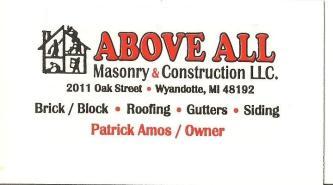 Above All Masonry & Construction, LLC logo
