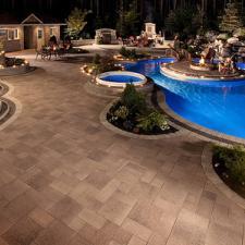 Contemporary Pool with large curvy in ground pool