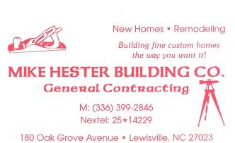 Logo for Mike Hester Building Company