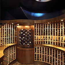 Contemporary Wine Cellar with recessed led lights