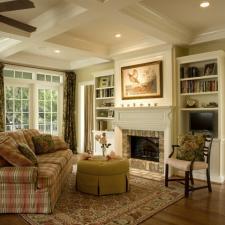 Traditional Living Room with wrought iron drapery hardware