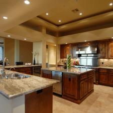 Traditional Kitchen with recessed lights in ceiling