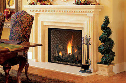 Traditional Living Room with dentil molding on mantel