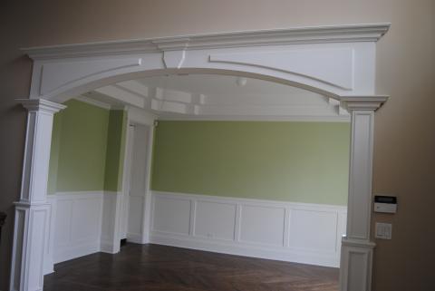 Traditional Living Room with soft lime green painted walls