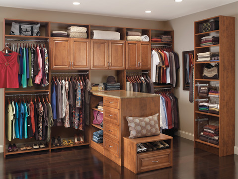 Traditional Closet with built in cabinetry