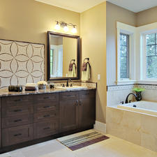 Transitional Bathroom with oil rubbed bronze plumbing fixtures