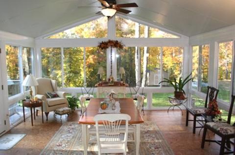 Eclectic Dining Room with eclectic style sunroom used as a dining room