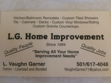 Logo for L.G. Home Improvement