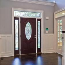 Traditional Entry with etched glass windowed exterior door