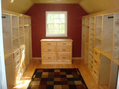 Traditional Closet with custom shelves and storage in closet