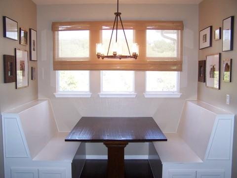 Modern Dining Room with picture frame moulding