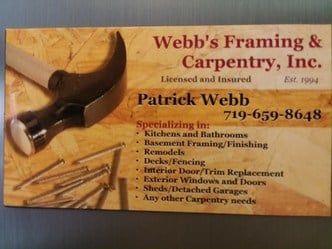 Webb's Framing & Carpentry, Inc. logo