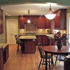 Traditional Kitchen with cherrywood stained cabinets