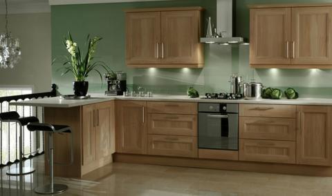 Modern Kitchen with stainless steel cabinet handles