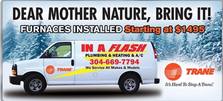 Logo for In A Flash Plumbing Heating AC, LLC