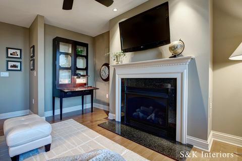 Contemporary Family Room with transitional family room
