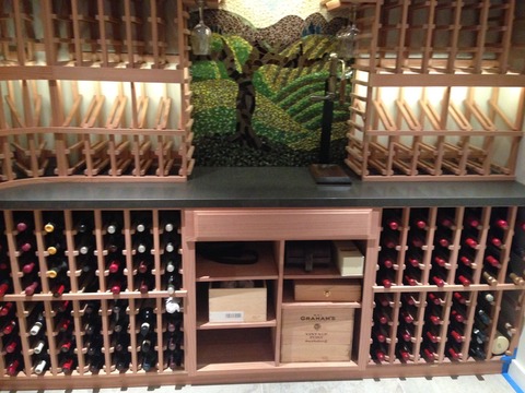 Tuscan Wine Cellar with built in storage area