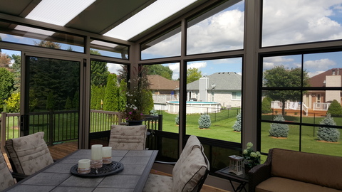 Contemporary Sunroom with acrylic roof panels