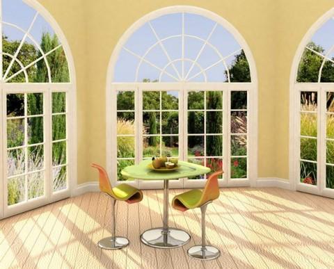 Contemporary Sunroom with artist rendering of a sunroom