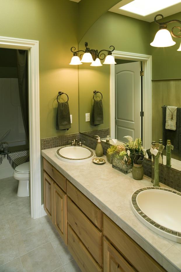 Traditional Master Bathroom  Photo lighting medium  wood  