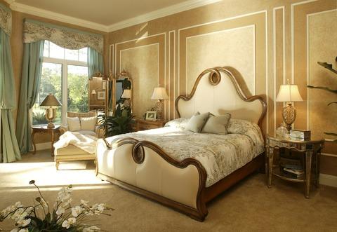 Contemporary Bedroom with upholstered bedframe