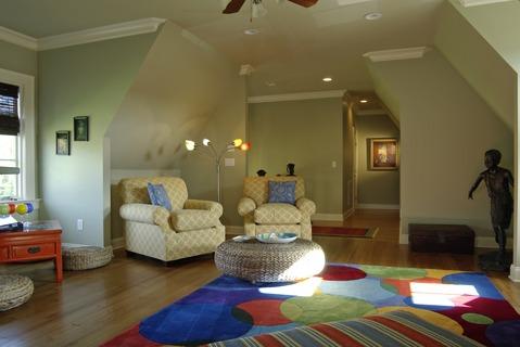Eclectic Family Room with yellow upholstered chairs
