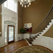 Traditional Entry with white picture frame moulding