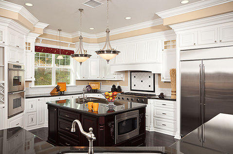 Modern Kitchen with high end stainless steel refrigerator