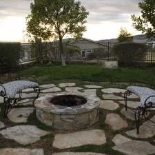 Transitional Landscape with wrought iron furniture