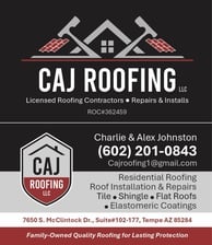 Logo for CAJ Roofing, LLC