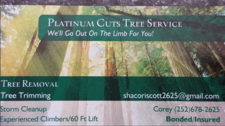 Logo for Platinum Cuts Tree & Landscape Service