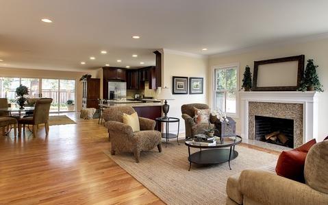 Traditional Living Room with family friendly living space