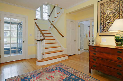 Colonial Entry with white recessed panel door