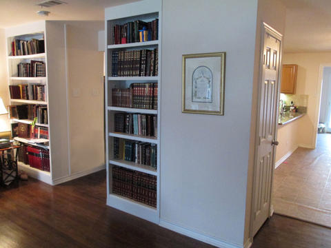 Traditional Library with built in bookcase