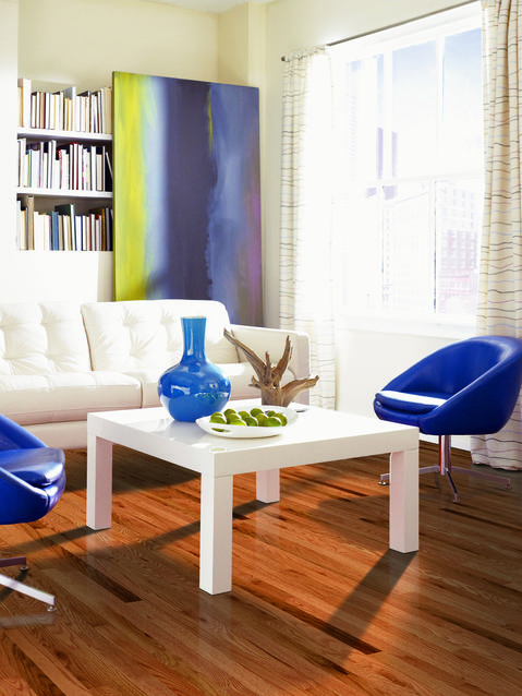 Contemporary Family Room with modern pedestal chair