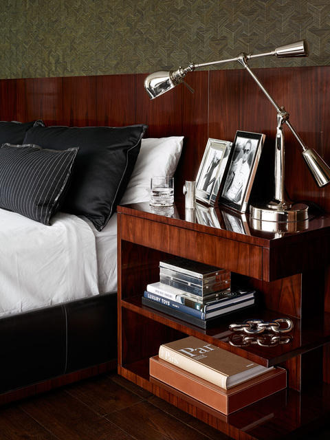 Contemporary Bedroom with contemporary night stand