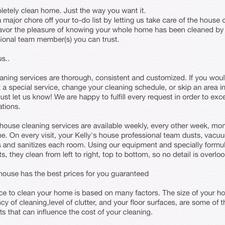 house cleaning services prices list