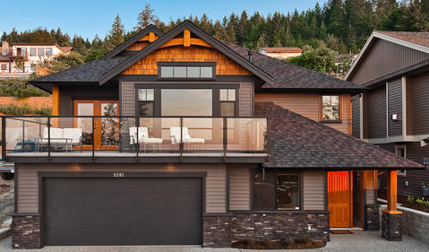 Modern Home Exterior with attached 2 car garage