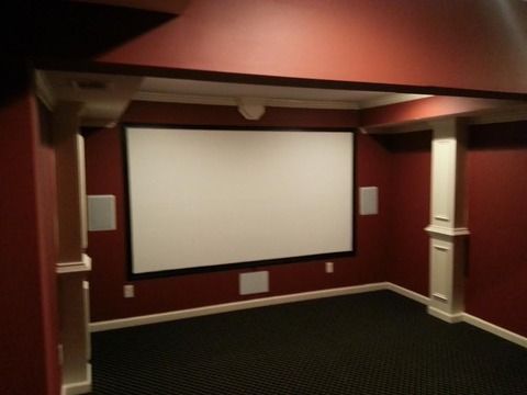 Traditional Home Theater with projection screen
