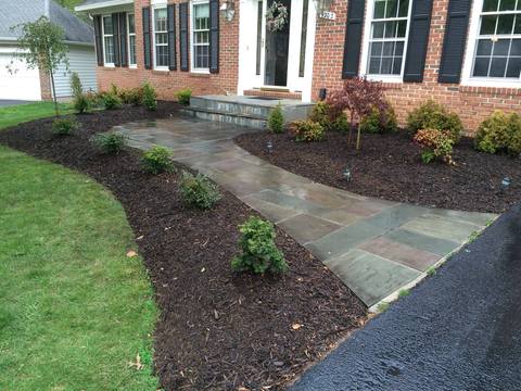 Transitional Landscape with curved walkway