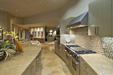 Modern Kitchen with stainless steel kitchen cabinets