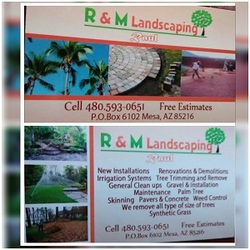 R & M Landscaping logo