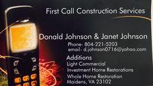Logo for First Call Construction Services