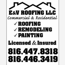 E&V Roofing logo