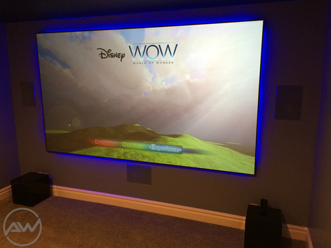 Traditional Home Theater with large projection screen
