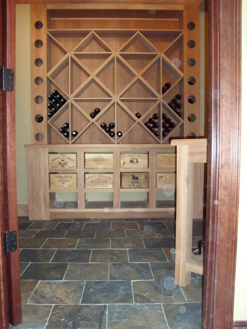 Transitional Wine Cellar with wine cellar with custom boxes