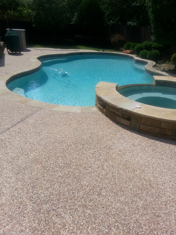 Transitional Pool in McKinney custom inground pool, exposed