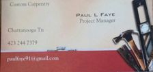 Logo for Faye's Custom Carpentry Work & Remodeling
