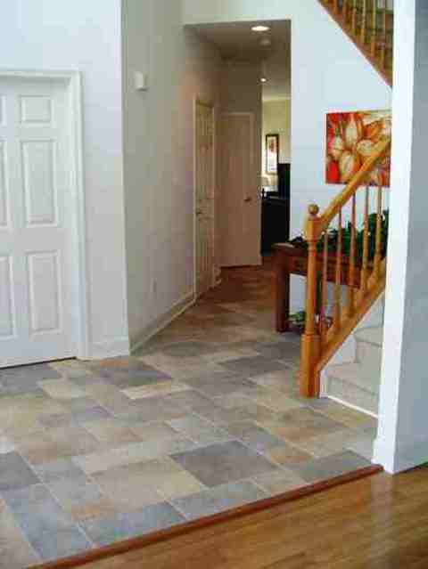 Transitional Entry with multiple tile size pattern