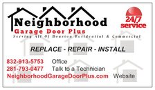 Logo for Neighborhood Garage Door Plus